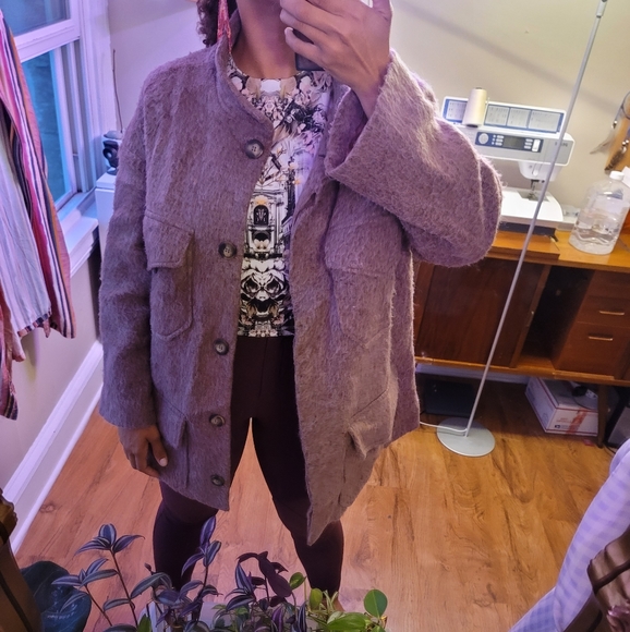 Lavender Purple Fuzzy Coat - H&M - Picture 7 of 7